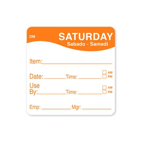 Dissolvable/Biodegradeable Day Of The Week Label 51x51mm Sat (x250)