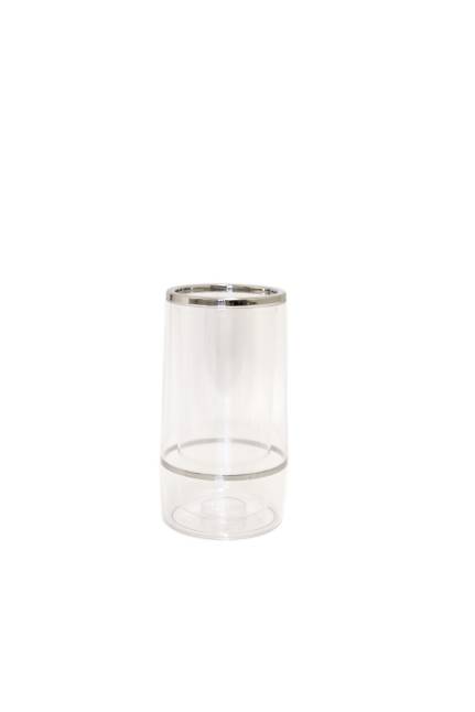 Wine Cooler Clear Acrylic Chrome Band