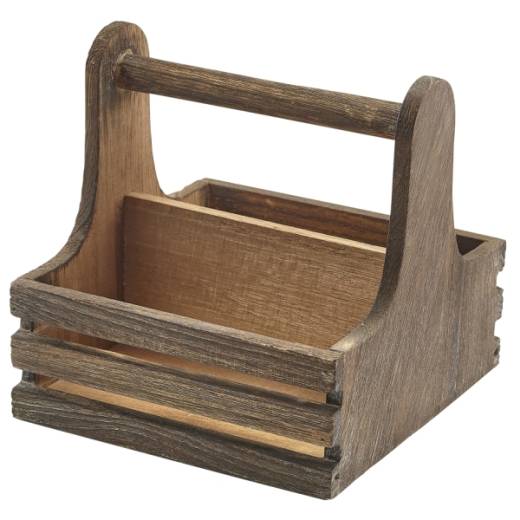 Rustic Wooden Table Caddy Small