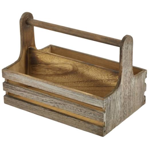 Rustic Wooden Table Caddy Medium