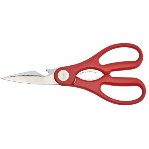 Stainless Steel Kitchen Scissors 8in Red