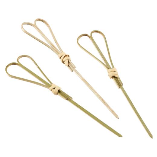 Bamboo Heart Shape Looped Wooden Skewers 12cm (x100)