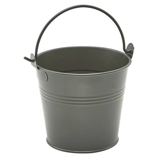 Galvanised Steel Serving Bucket 10cm Dark Olive (x12)