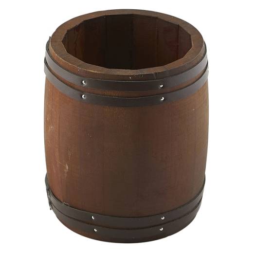 Miniature Dark Wooden Barrel Dark Finish 11.5 Dia x 13.5cm