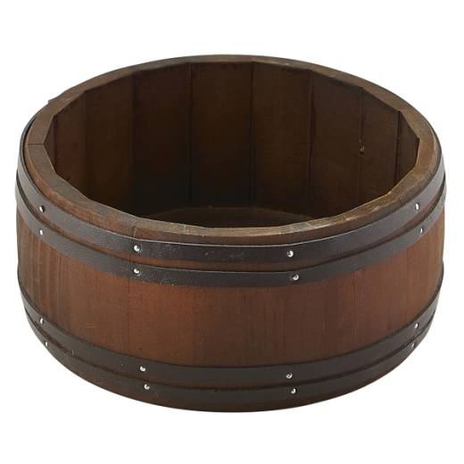 Miniature Dark Wooden Barrel Dark Finish 16.5 Dia x 8cm