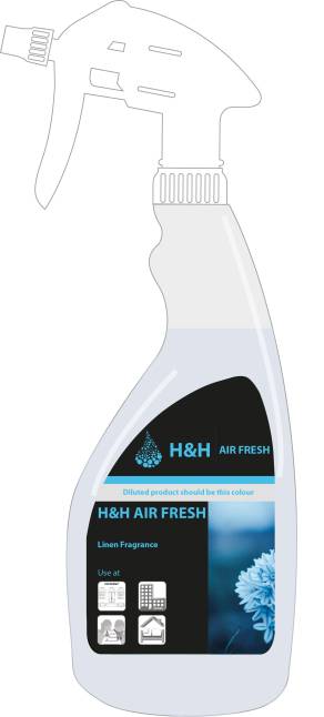 H&H Air Fresh Linen Printed Bottles Incl Triggers (1:10) (6x750ml)
