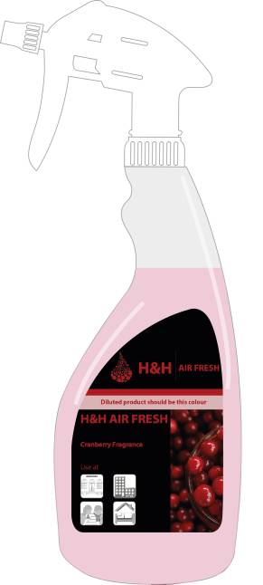 H&H Air Fresh Cranberry Printed Bottles Incl Triggers (1:10) (6x750ml)