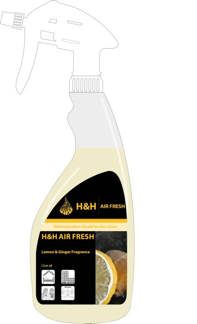 H&H Air Fresh Lemon & Ginger Printed Bottles Incl Triggers (1:10) (6x750ml)