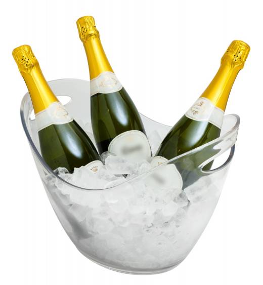 Acrylic Wine/Champagne Bucket with Carry Handles Clear 8L 345x256x253mm 3 Bottles