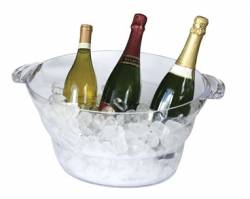 Wine/Beer Clear SAN Plastic Display Bucket w/Handles