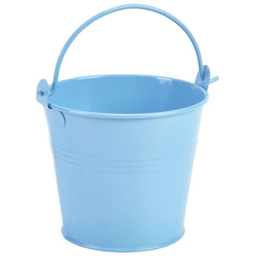 Galvanised Steel Serving Bucket 10cm Blue (x12)