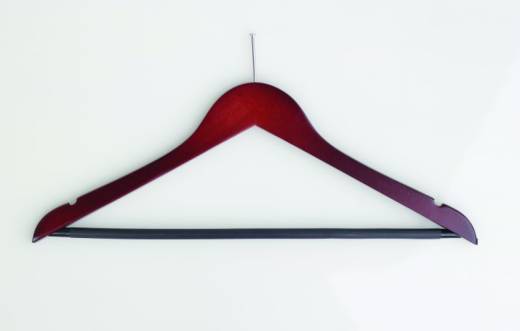 Dark Wood Hanger Security Pin w/ Skirt Notches, Rubber Non-Slip Trouser Bar (x50)