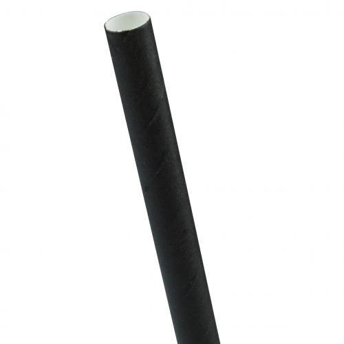 Jumbo Paper Smoothie Straw Black 200x8mm (x200)