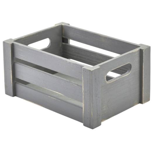 Wooden Crate Grey Finish 22.8x16.5x11cm