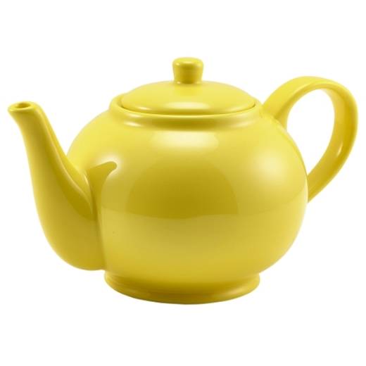 Genware Porcelain Yellow Teapot 85cl/30oz (x6)