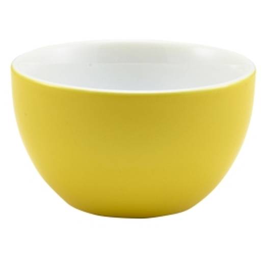 Genware Porcelain Yellow Sugar Bowl 17.5cl/6oz (x6)