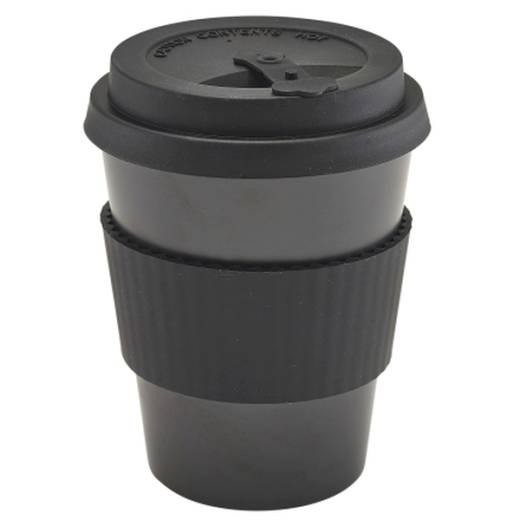 Black Reusable Bamboo Fibre Coffee Cup 35cl/12.25oz