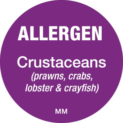Allergen Label 25mm - Crustaceans (x1000)