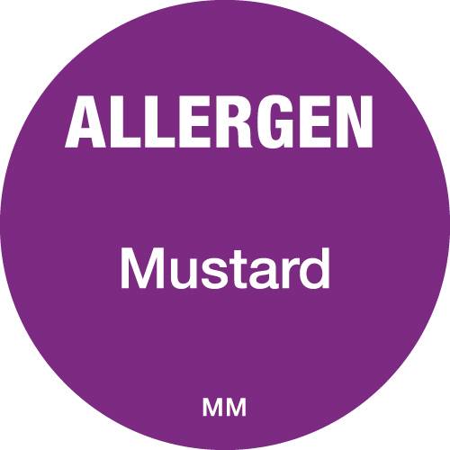 Allergen Label 25mm - Mustard (x1000)