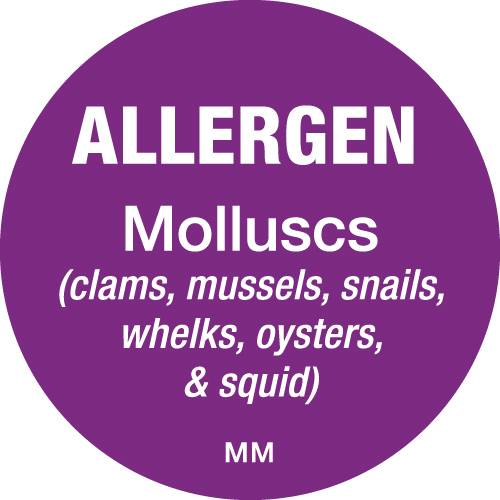Allergen Label 25mm - Molluscs (x1000)