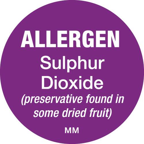 Allergen Label 25mm - Sulphur Dioxide & Sulphites (x1000)