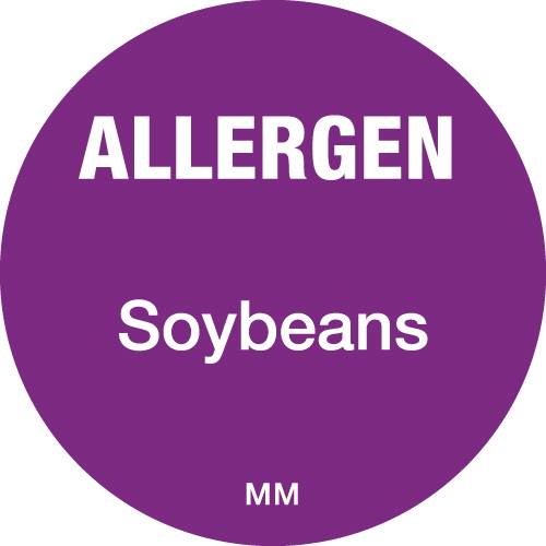 Allergen Label 25mm - Soy Beans (x1000)