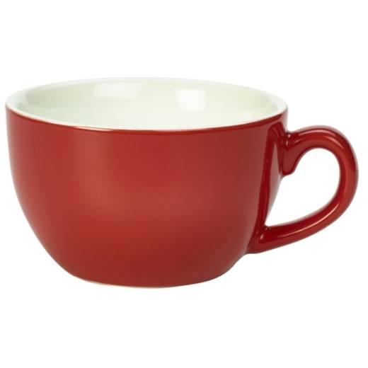 Genware Porcelain Red Bowl Shaped Cup 17.5cl/6oz (x6)
