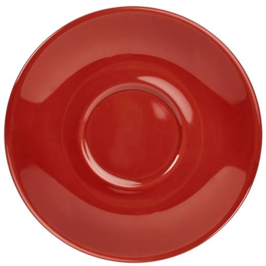 Genware Porcelain Red Saucer 13.5cm/5.25in (x6)