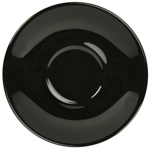 Genware Porcelain Black Saucer 13.5cm/5.25in (x6)
