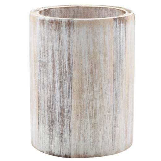 GenWare Cutlery Cylinder White Wash Acacia Wood
