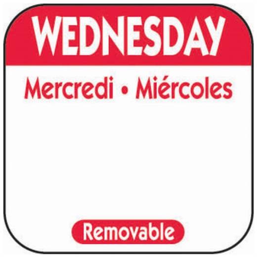 25mm Wednesday Removable Day Labels (x1000)