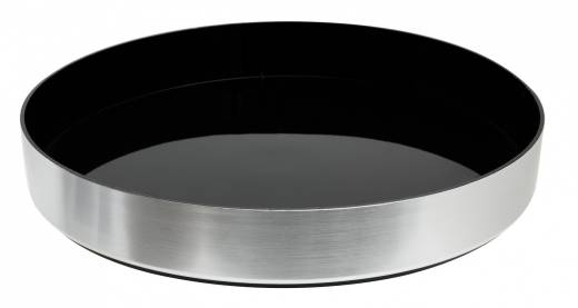 Round Brushed Aluminium Effect Non Slip Tray 33x5cm