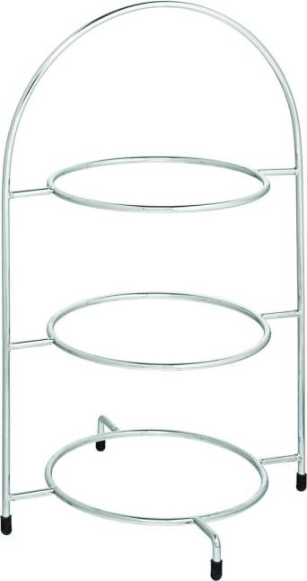 Chrome 3 Tier Plate Stand 42cm/16.5in (Holds 3 x 23cm Plates)