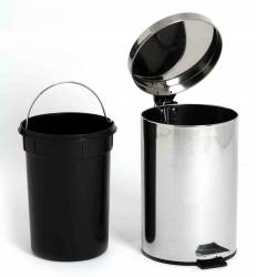 Pedal Bin Mirror Stainless Steel with Galvanised Liner 20L