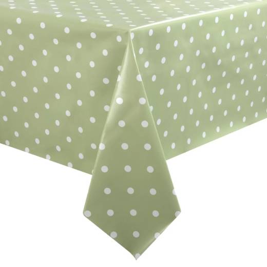 PVC Green Polka Dot Table Cloth 55x70in