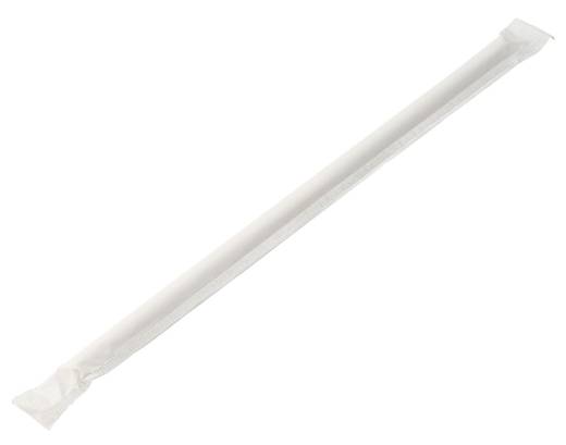 Paper Wrapped White Straw 8in/20cm (x250)