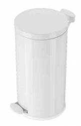 Pedal Operated Bin White with Galvainsed Liner 30L