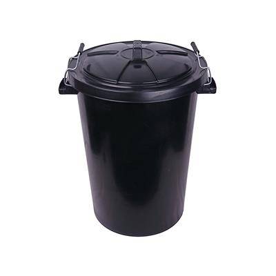 Waste Bin 90L Black Complete With Secure Fit Lid