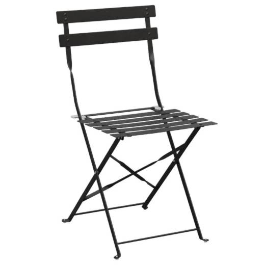 Bolero Pavement Style Steel Chairs Black (Pack of 2)