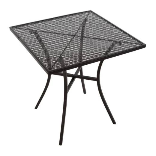 Bolero Steel Patterned Square Bistro Table Black 700mm