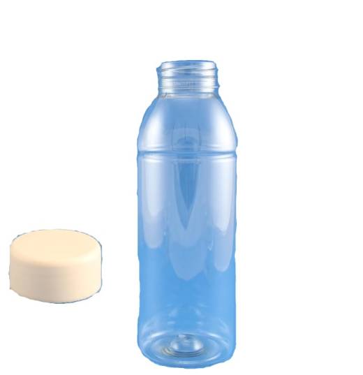 Clear PET Smoothie Bottle 500ml with White Lids (x100)