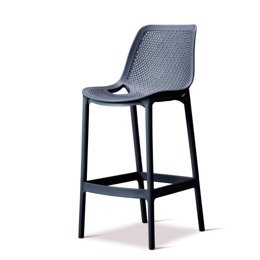 Cruz Bar Chair - Polypropylene Dark Grey