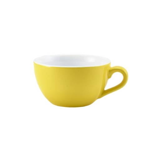 Genware Porcelain Yellow Bowl Shaped Cup 17.5cl/6oz (x6)