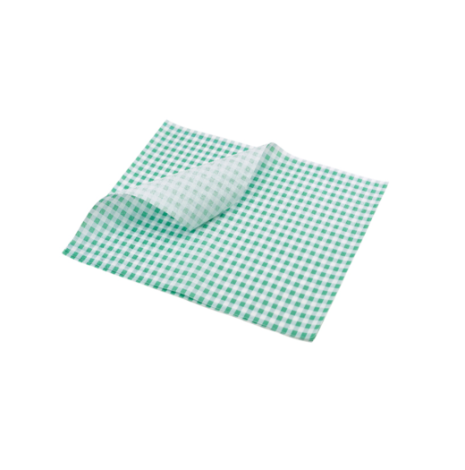 Greaseproof Paper Sheets Green Gingham Print 25x35cm (x1000)