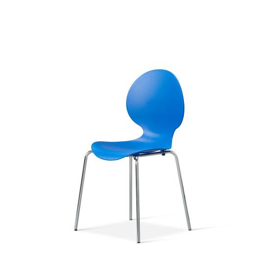 Jovi Side Chair - Polypropylene Shell with Chrome Legs Blue