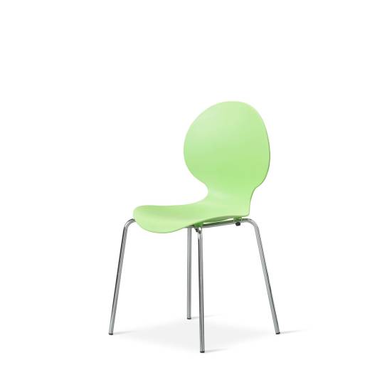 Jovi Side Chair - Polypropylene Shell with Chrome Legs Green