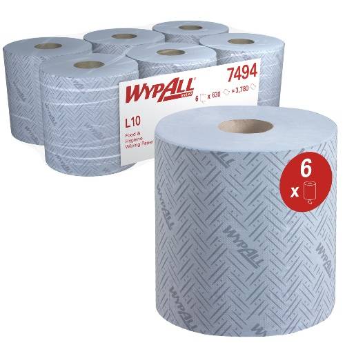 Wypall L10 Centrefeed 1 Ply Blue (x6)
