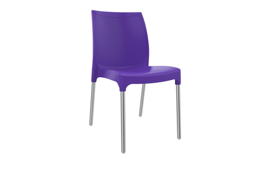 Vibe Chair - Polypropylene Shell with Aluminium Legs Purple