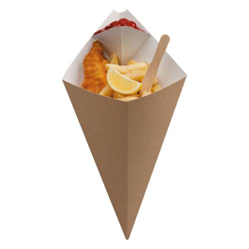Large Kraft Cone With Dip Corner (x500)