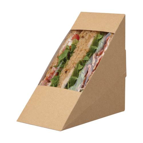 BioPak Rear Loading Kraft Sandwich Pack 123x72x123mm (x500)